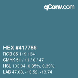 Color code: HEX #417786 | qconv.com