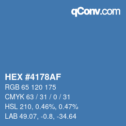 Color code: HEX #4178AF | qconv.com