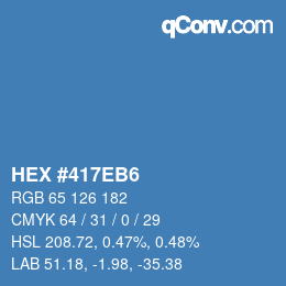 Color code: HEX #417EB6 | qconv.com