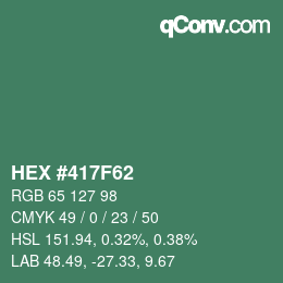 Color code: HEX #417F62 | qconv.com