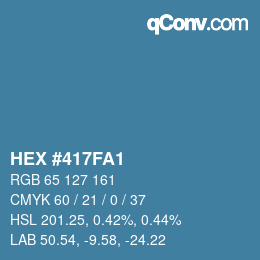 Color code: HEX #417FA1 | qconv.com