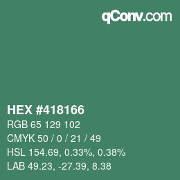 Color code: HEX #418166 | qconv.com