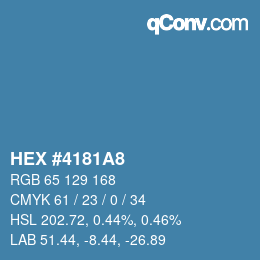カラーコード: HEX #4181A8 | qconv.com