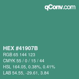 Color code: HEX #41907B | qconv.com