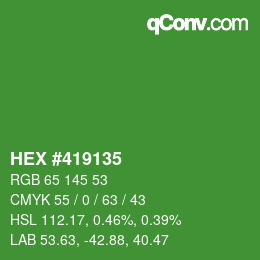 Color code: HEX #419135 | qconv.com