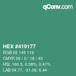 Color code: HEX #419177 | qconv.com