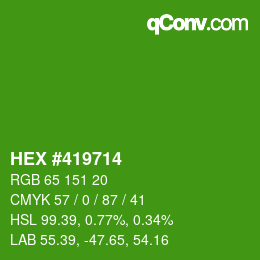 颜色代码: HEX #419714 | qconv.com