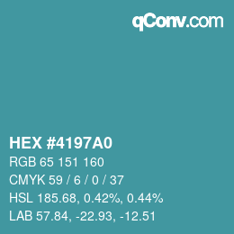颜色代码: HEX #4197A0 | qconv.com