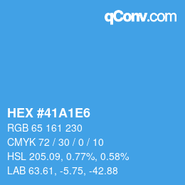 颜色代码: HEX #41A1E6 | qconv.com