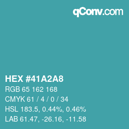 カラーコード: HEX #41A2A8 | qconv.com