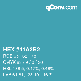 カラーコード: HEX #41A2B2 | qconv.com