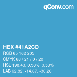 Color code: HEX #41A2CD | qconv.com