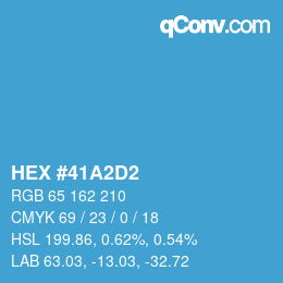 Color code: HEX #41A2D2 | qconv.com