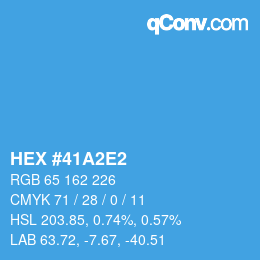 カラーコード: HEX #41A2E2 | qconv.com