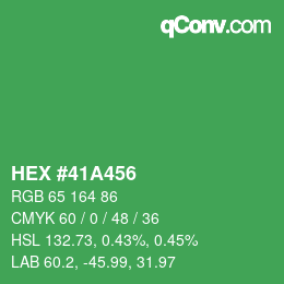 Color code: HEX #41A456 | qconv.com