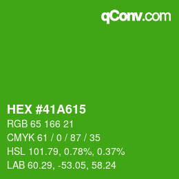 Color code: HEX #41A615 | qconv.com