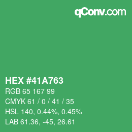 Color code: HEX #41A763 | qconv.com