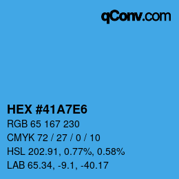 Color code: HEX #41A7E6 | qconv.com