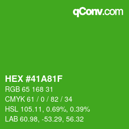 Color code: HEX #41A81F | qconv.com