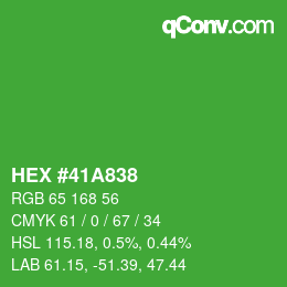 カラーコード: HEX #41A838 | qconv.com