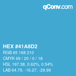 Color code: HEX #41A8D2 | qconv.com