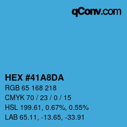 カラーコード: HEX #41A8DA | qconv.com
