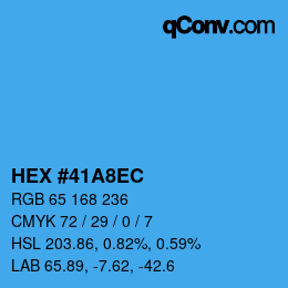 カラーコード: HEX #41A8EC | qconv.com