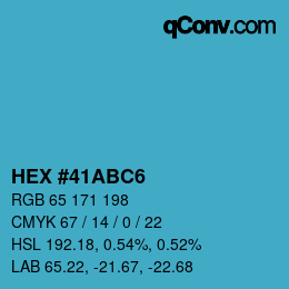 カラーコード: HEX #41ABC6 | qconv.com