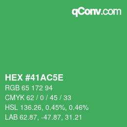 Farbcode: HEX #41AC5E | qconv.com