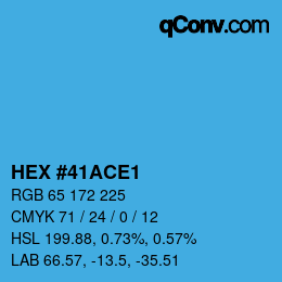 カラーコード: HEX #41ACE1 | qconv.com