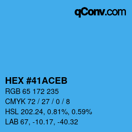 Color code: HEX #41ACEB | qconv.com