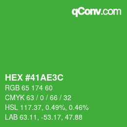 Color code: HEX #41AE3C | qconv.com