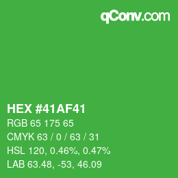 Color code: HEX #41AF41 | qconv.com