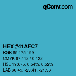 カラーコード: HEX #41AFC7 | qconv.com