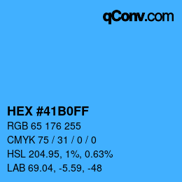 Color code: HEX #41B0FF | qconv.com