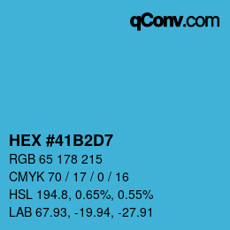 カラーコード: HEX #41B2D7 | qconv.com