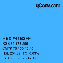 Color code: HEX #41B2FF | qconv.com