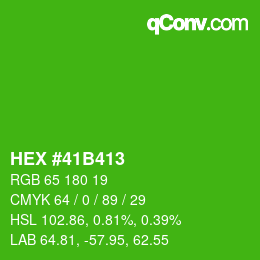 Color code: HEX #41B413 | qconv.com