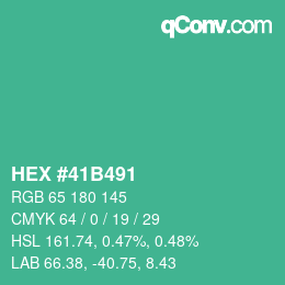 Color code: HEX #41B491 | qconv.com