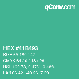 Color code: HEX #41B493 | qconv.com