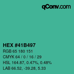 Color code: HEX #41B497 | qconv.com