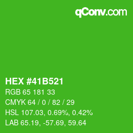 颜色代码: HEX #41B521 | qconv.com