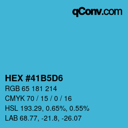 カラーコード: HEX #41B5D6 | qconv.com