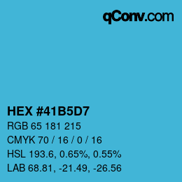 颜色代码: HEX #41B5D7 | qconv.com