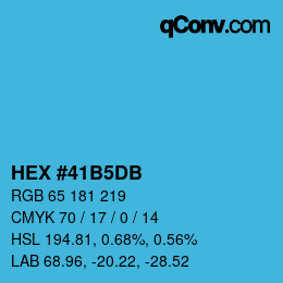 Color code: HEX #41B5DB | qconv.com