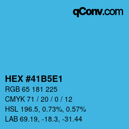 Color code: HEX #41B5E1 | qconv.com