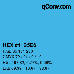 Color code: HEX #41B5E6 | qconv.com