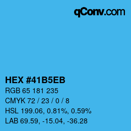 Color code: HEX #41B5EB | qconv.com