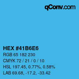 Código de color: HEX #41B6E6 | qconv.com