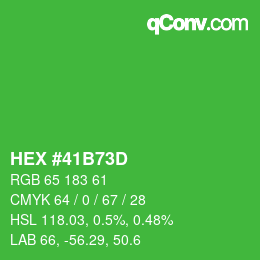 カラーコード: HEX #41B73D | qconv.com